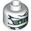 Набор LEGO Minifig Head Alien with Mummy Green Face Print [Blocked Open Stud], Белый