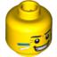 Набор LEGO Minifig Head Face Paint with Blue and White Painted Cheeks and Grin Print [Blocked Open Stud], Желтый