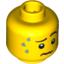 Набор LEGO Minifig Head Male Wrinkled Mouth and Sweat Drops Print [Blocked Open Stud], Желтый