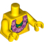 Набор LEGO Torso Green Halter and Pink Flowers Print / Yellow Arms / Yellow Hands, Желтый