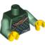 Набор LEGO Torso Elf with Silver Scale Mail, Light Brown Straps and Cape Print / Sand Green Arms / Yellow Hands, Темно-зеленый