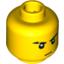 Набор LEGO Minifig Head Male - Scarred Eyebrow, White Pupils, Brown Chin Dimple Print [Blocked Open Stud], Желтый