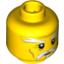 Набор LEGO Minifig Head with White Goatee, Moustache and Eyebrows and Brown Age Lines Print [Blocked Open Stud], Желтый