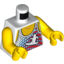 Набор LEGO Torso String Vest with Surfer Print / Yellow Arms / Yellow Hands, Белый