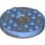 Набор LEGO Turntable 6 x 6 Round Dark Bluish Gray Base with Medium Blue Top and White Faces on White Print (Ninjago Spinner), Medium Blue