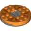Набор LEGO Turntable 6 x 6 Round Dark Bluish Gray Base with Orange Top and Yellow Faces on Red Print (Ninjago Spinner), Оранжевый