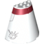 Набор LEGO Cone Half 8 x 4 x 6 with Dark Red Stripe Tantive Bridge Bottom Print, Белый