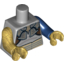 Набор LEGO Torso SW Weequay Armor with Silver Lines Print / Dark Blue Arm and Dark Bluish Gray Hand Left / Pearl Gold Arm and Hand Right , Светлый сине-серый