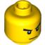 Набор LEGO Minifig Head Male - Black Eyebrows, White Pupils, Thin Mouth Print [Blocked Open Stud], Желтый