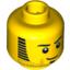 Набор LEGO Minifig Head Beard Stubble, Sideburns, Goatee and Red Scar Print (Jake Raines) [Blocked Open Stud], Желтый