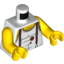 Набор LEGO Torso Pharaoh's Quest Tank Top with Suspenders, Mud and Hairy Chest Print / Yellow Arms / Yellow Hands, Белый