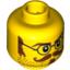 Набор LEGO Minifig Head Glasses with Brown Sideburns, Moustache and White Pupils Print [Blocked Open Stud], Желтый