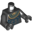 Набор LEGO Torso Pharaoh's Quest Bare Chest with Muscles Outline and Gold Necklace Print (Anubis Guard) / Black Arms / Black Hands, Черный