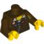Набор LEGO Torso Pharaoh's Quest Aviator Jacket with Eagle and 'SMH' Print on Back / Dark Brown Arms / Yellow Hands, Темно-коричневый