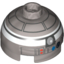 Набор LEGO Brick Round 2 x 2 Dome Top with White and Black Print (R2-Q2), Pearl Light Gray