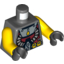 Набор LEGO Torso Atlantis Diver Two Hoses and Yellow Belt Print / Yellow Arms / Black Hands, Темный сине-серый