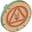 Набор LEGO Minifig Shield Round Flat with Circle, Triangle and Trident on Gold Background Print, Sand Green