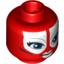 Набор LEGO Minifig Head Alien with SW Shaak Ti, Large Blue Eyes, White Lips Print [Blocked Open Stud], Красный