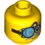 Набор LEGO Minifig Head Male with Thin Gray Moustache and Viewing Apparatus Print [Blocked Open Stud], Желтый