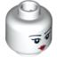 Набор LEGO Minifig Head Female, Black Eyes, Thin Eyebrows, Red Small Lips, White Pupils Print [Blocked Open Stud], Белый