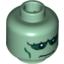 Набор LEGO Minifig Head Alien with Frankenstein Monster, White Pupils and Wrinkles Print [Blocked Open Stud], Sand Green