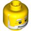 Набор LEGO Minifig Head Male White Beard, White Bushy Eyebrows, Smile, White Pupils Print [Blocked Open Stud], Желтый