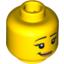 Набор LEGO Minifig Head Female, Crooked Smile, Pale Flesh Lipstick, Eyelashes, White Pupils Print [Blocked Open Stud], Желтый