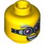 Набор LEGO Minifig Head Glasses, Pink and Silver, Gray Eyebrows, Open Mouth with Teeth Print [Blocked Open Stud], Желтый