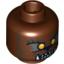 Набор LEGO Minifig Head with Werewolf, Orange Eyes and Sharp Teeth Print [Blocked Open Stud], Красно-коричневый