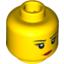Набор LEGO Minifig Head Dual Sided - Female Red Lips / Red Veil over Mouth Print [Blocked Open Stud], Желтый