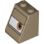 Набор LEGO Slope 65В° 2 x 2 x 2 with Bottom Tube with Brown Eye in White Rectangle Print (Sarge), Dark Tan