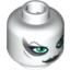 Набор LEGO Minifig Head Female SW Aurra Sing, Large Green Eyes and Gray Lips Print [Blocked Open Stud], Белый