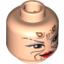 Набор LEGO Minifig Head Dual Sided Alien with SW Sugi, Large Brown Eyes, Red Lips and Cheek Lines / Purple Hair Print [Blocked Open Stud], Light Flesh