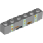 Набор LEGO Brick 1 x 6 with Recycling Phrases and Stars Print, Светлый сине-серый