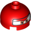 Набор LEGO Brick Round 2 x 2 Dome Top with Eyes and F1 Helmet Print (Francesco), Красный