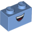 Набор LEGO Brick 1 x 2 with Smiling Mouth Print (Guido), Medium Blue