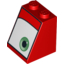 Набор LEGO Slope 65 2 x 2 x 2 with Bottom Tube with Green Eye Right Print (Mack), Красный