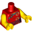Набор LEGO Torso Female with Ninja Robe and Gold Fireball Print / Yellow Arms / Yellow Hands, Красный