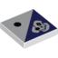 Набор LEGO Tile 2 x 2 with 1 Black Dot and Dark Purple Triangle with Skeleton Head Print, Белый