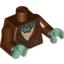 Набор LEGO Torso Torn Jacket and Tan Tattered Shirt with Stitches Print (Frankenstein Monster) / Reddish Brown Arms / Sand Green Hands, Красно-коричневый