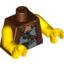 Набор LEGO Torso Viking Vest with Chain Mail and Belts Print / Yellow Arms / Yellow Hands, Красно-коричневый