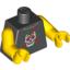 Набор LEGO Torso Skull and Roses Print / Yellow Arms / Yellow Hands, Черный