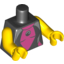 Набор LEGO Torso Female Wetsuit Print / Yellow Arms / Yellow Hands, Черный