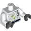 Набор LEGO Torso Lab Coat Stained with Black Buttons and Belt Print / White Arms / Black Hands, Белый
