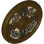 Набор LEGO Minifig Shield - Round with Stud and Raised Rim with Runes Print, Темно-коричневый