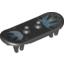 Набор LEGO Minifig Skateboard with Trolley Wheel Holders with Blue and White Print, Черный