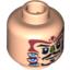 Набор LEGO Minifig Head Dual Sided PotC Jack Black Moustache Cannibal Face Paint Smiling / Surprised Print [Blocked Open Stud], Light Flesh