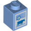 Набор LEGO Brick 1 x 1 with Milk Carton Print, Medium Blue