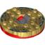 Набор LEGO Turntable 6 x 6 Round Red Base with Pearl Gold Top with Gold Faces on Blue Print (Ninjago Spinner), Pearl Gold