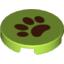 Набор LEGO Tile Round 2 x 2 with Brown Paw Print, Лайм